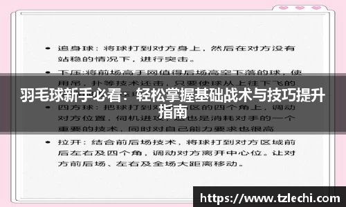 羽毛球新手必看：轻松掌握基础战术与技巧提升指南